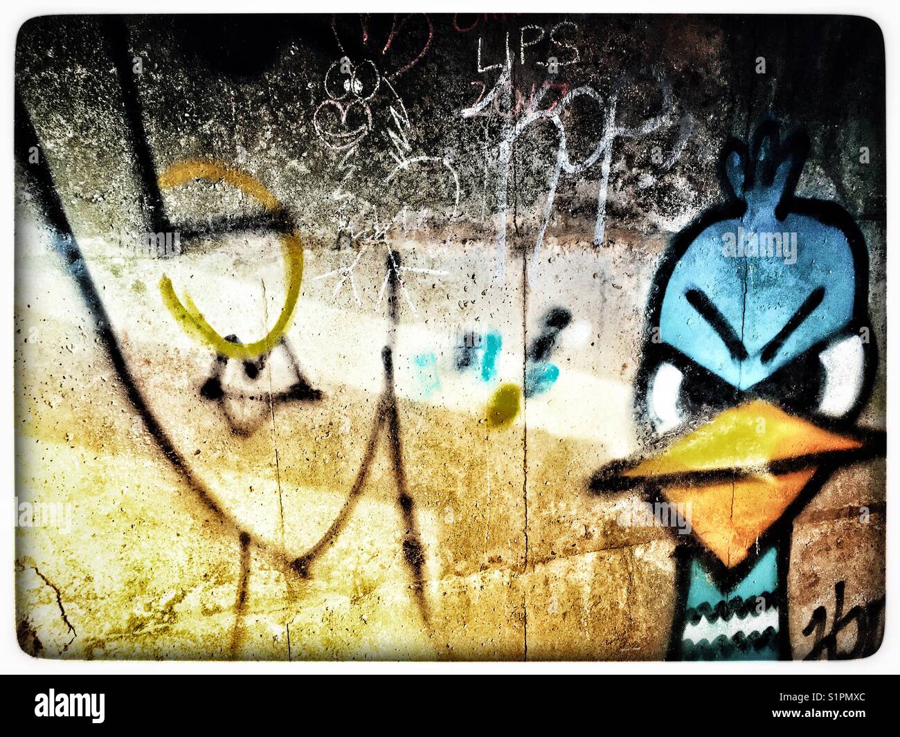Graffiti - Smartphone-aufgenommenes Stockfoto