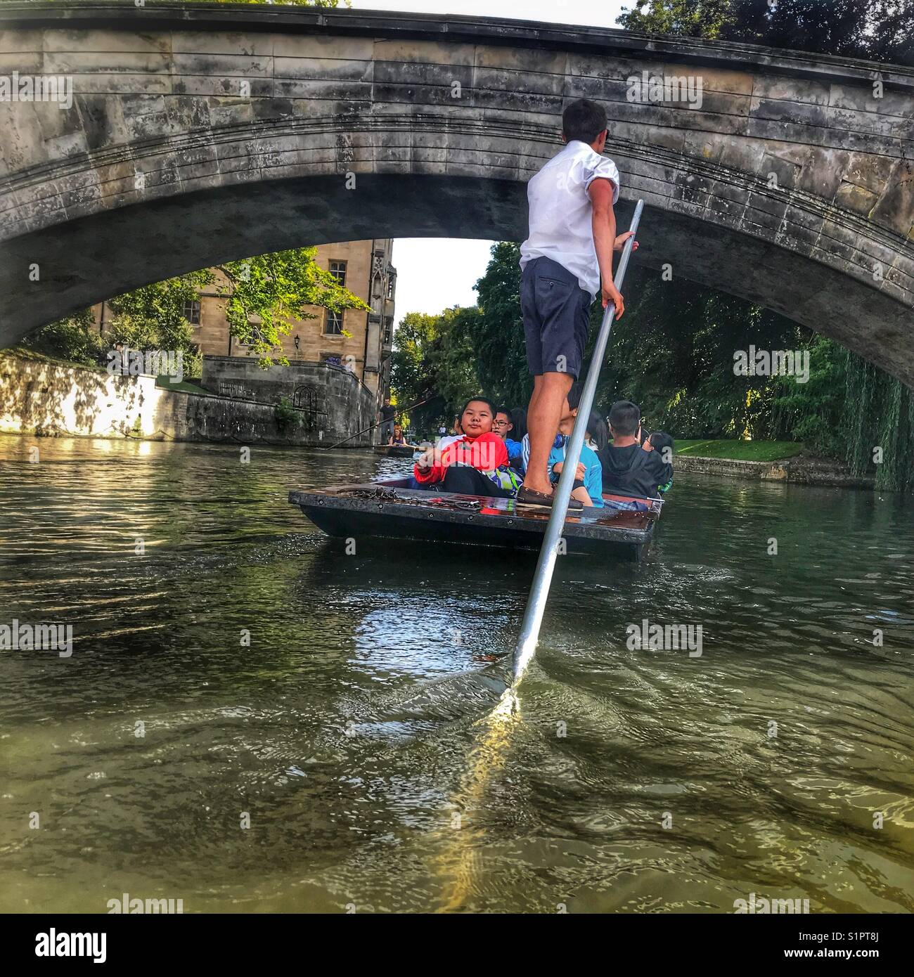 Bootfahren, Cambridge, UK - Smartphone-aufgenommenes Stockfoto