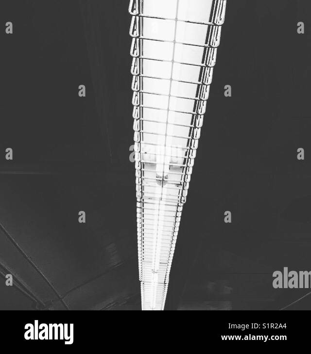 Reihe von Leuchtstoffröhren von k.r. Stockfoto