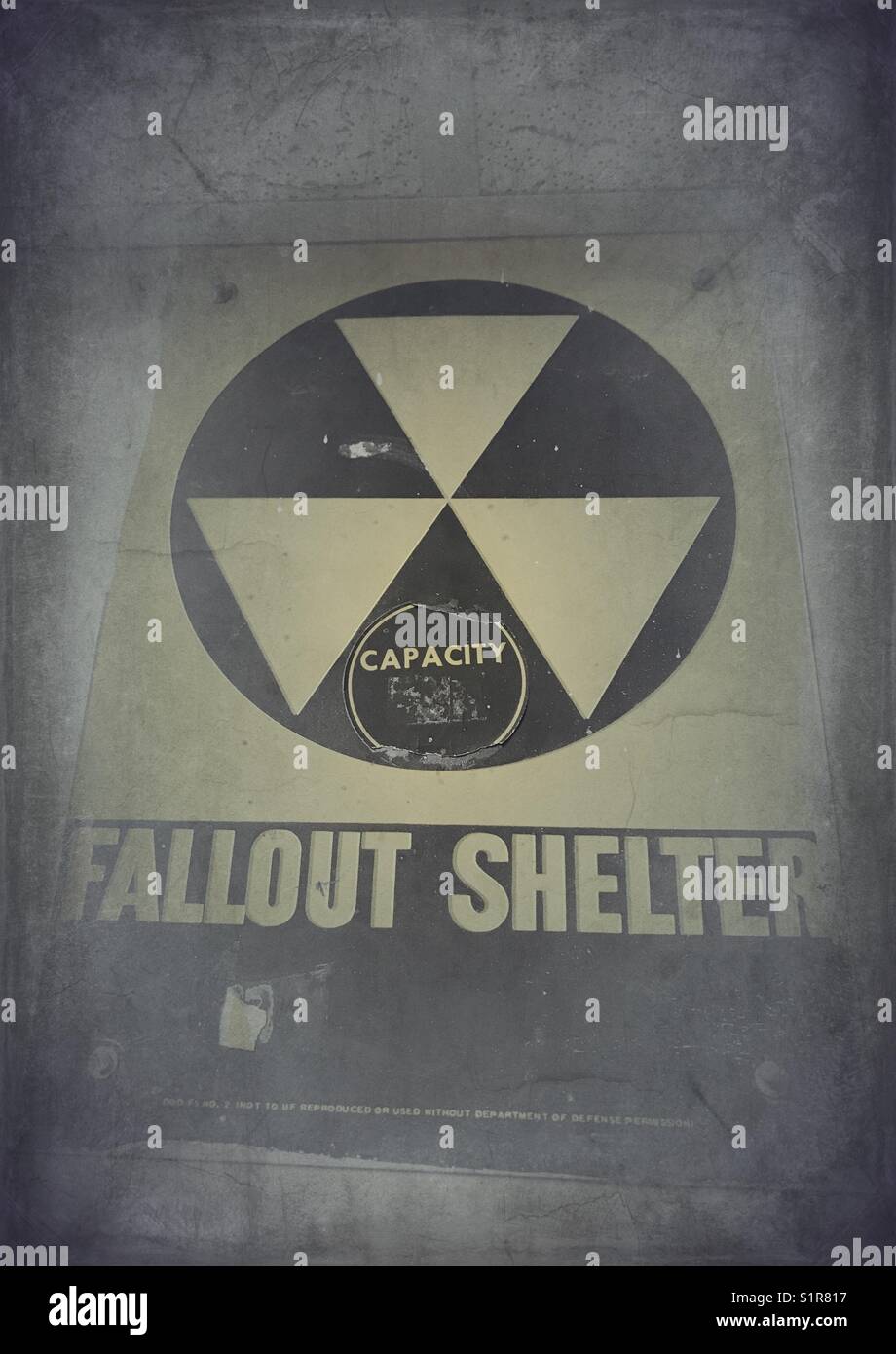 Fallout Shelter Zeichen Stockfoto