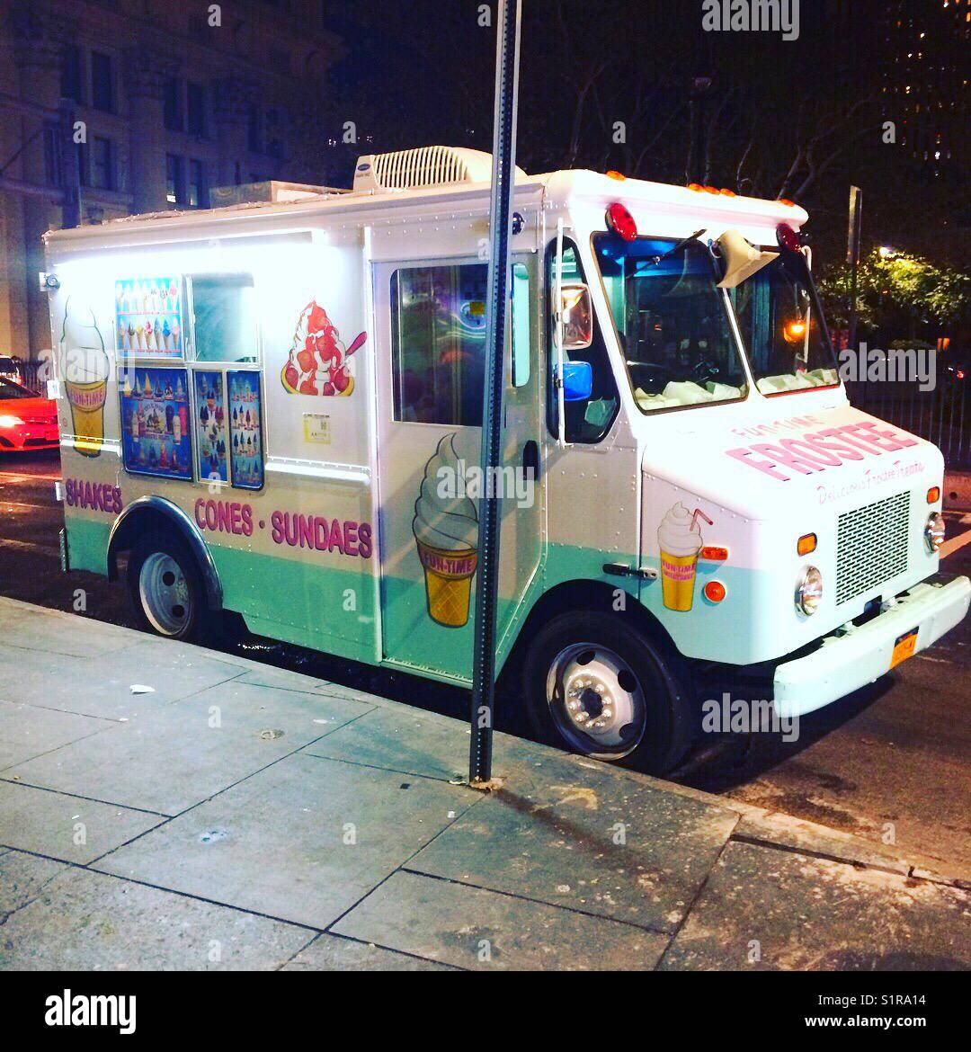 Ice Cream Truck, New York City, Vereinigte Staaten von Amerika. - Smartphone-aufgenommenes Stockfoto