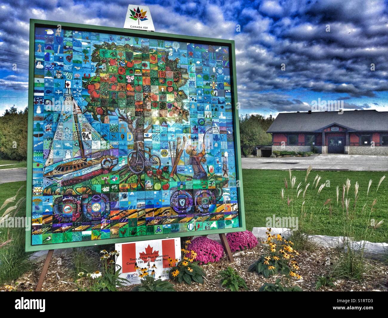 Ein großes Mosaik Bild in Kanada 150. Geburtstag zu gedenken. Stockfoto