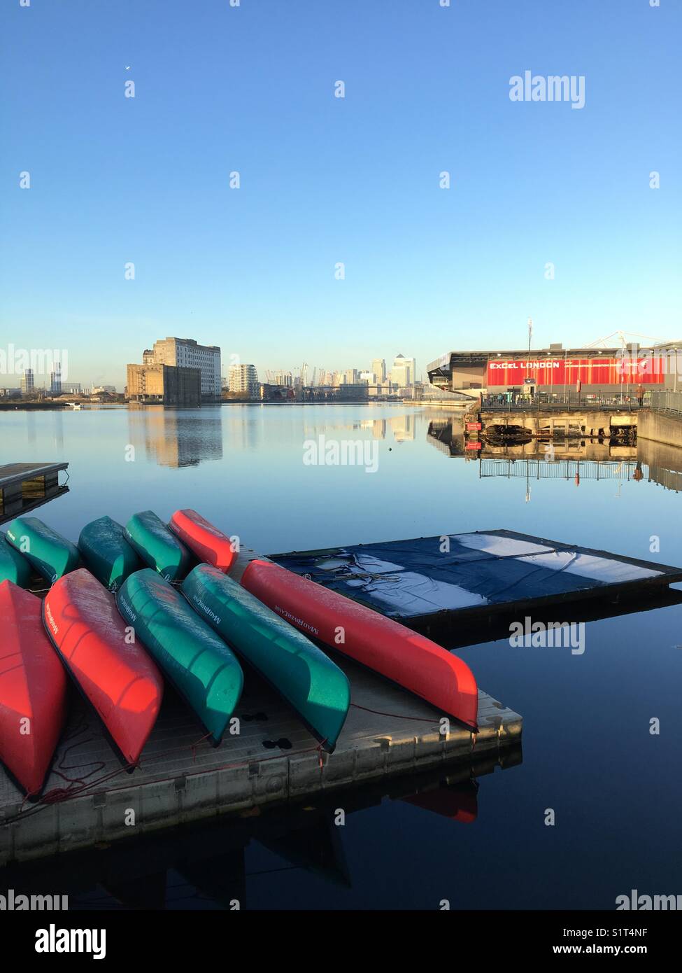Am frühen Morgen, London Docklands Stockfoto