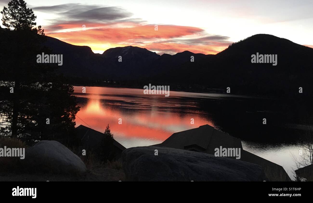 November sunrise 2016 Mount Baldy Grand Lake, Colorado Stockfoto