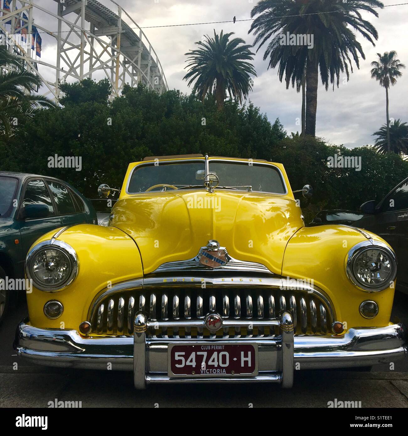 American Vintage Buick Auto in St. Kilda Melbourne - Smartphone-aufgenommenes Stockfoto