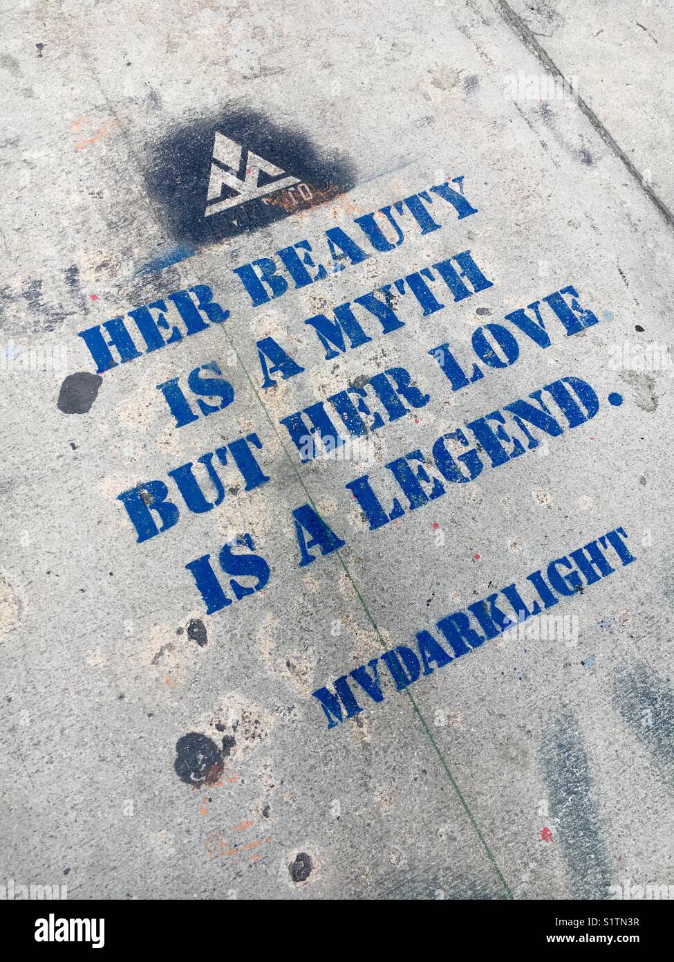 Wynwood Bürgersteig Kunst - Smartphone-aufgenommenes Stockfoto