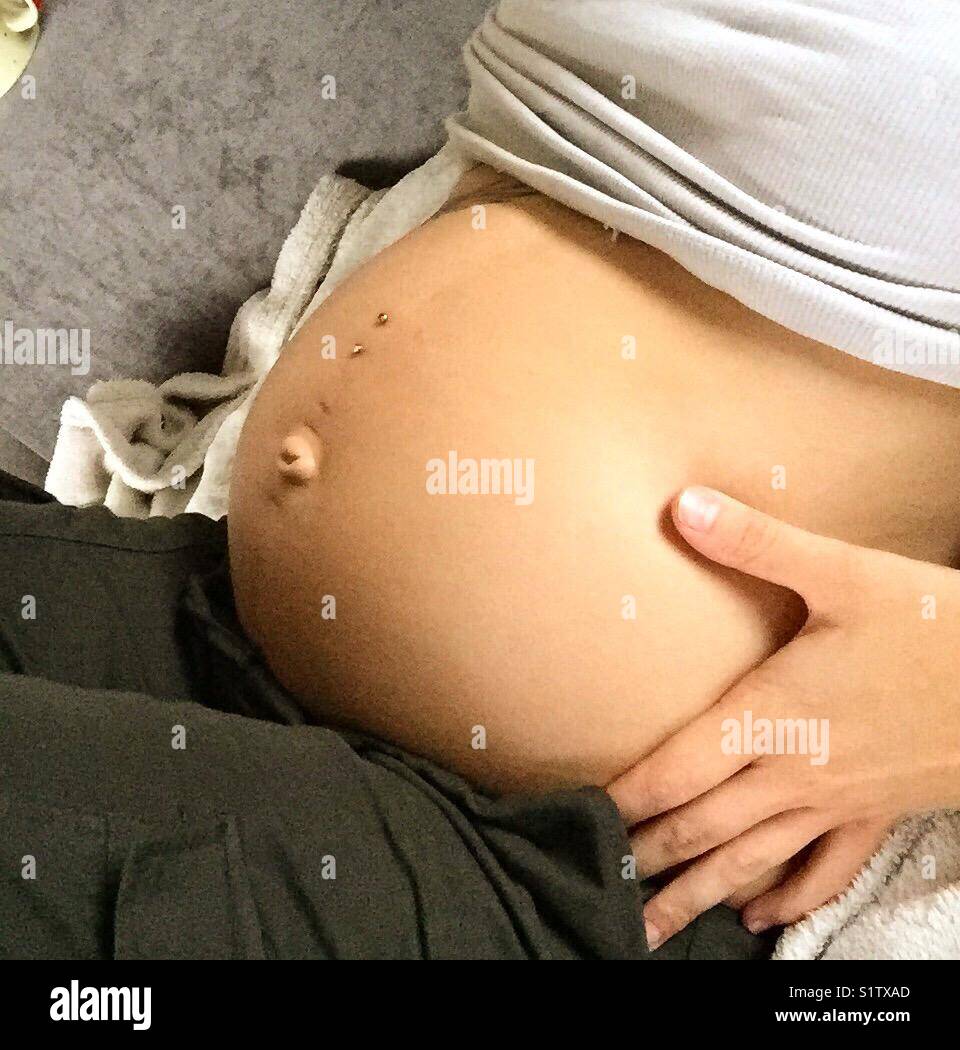 Schwangeren Bauch Stockfoto