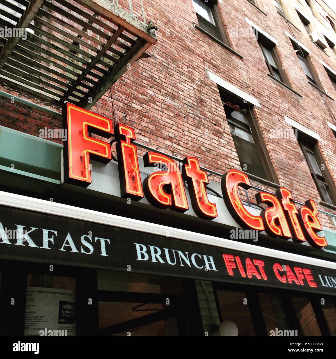 Fiat Café, New York City Stockfoto