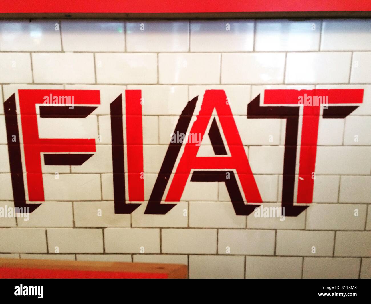 Im Inneren des Fiat Café, New York City Stockfoto