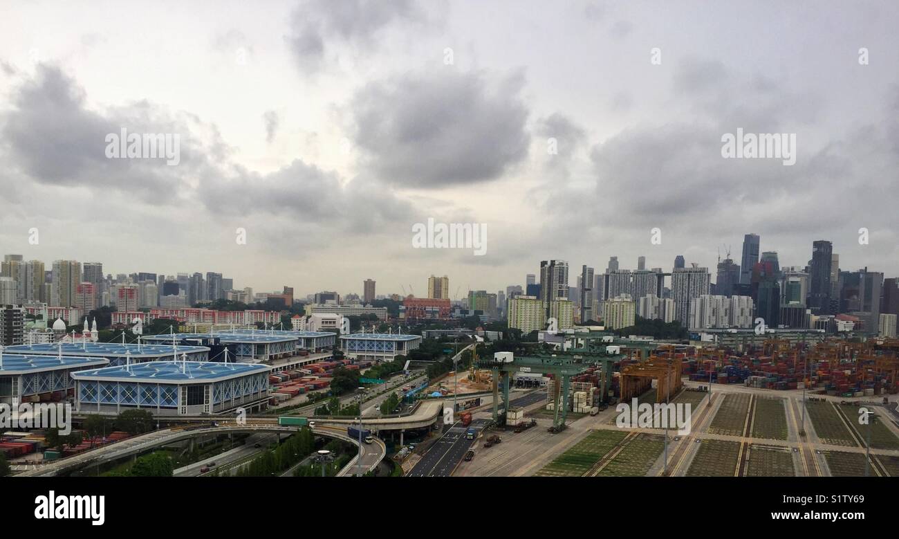 Stadt der Republik Singapur mit schönen Cloud scape. Stockfoto