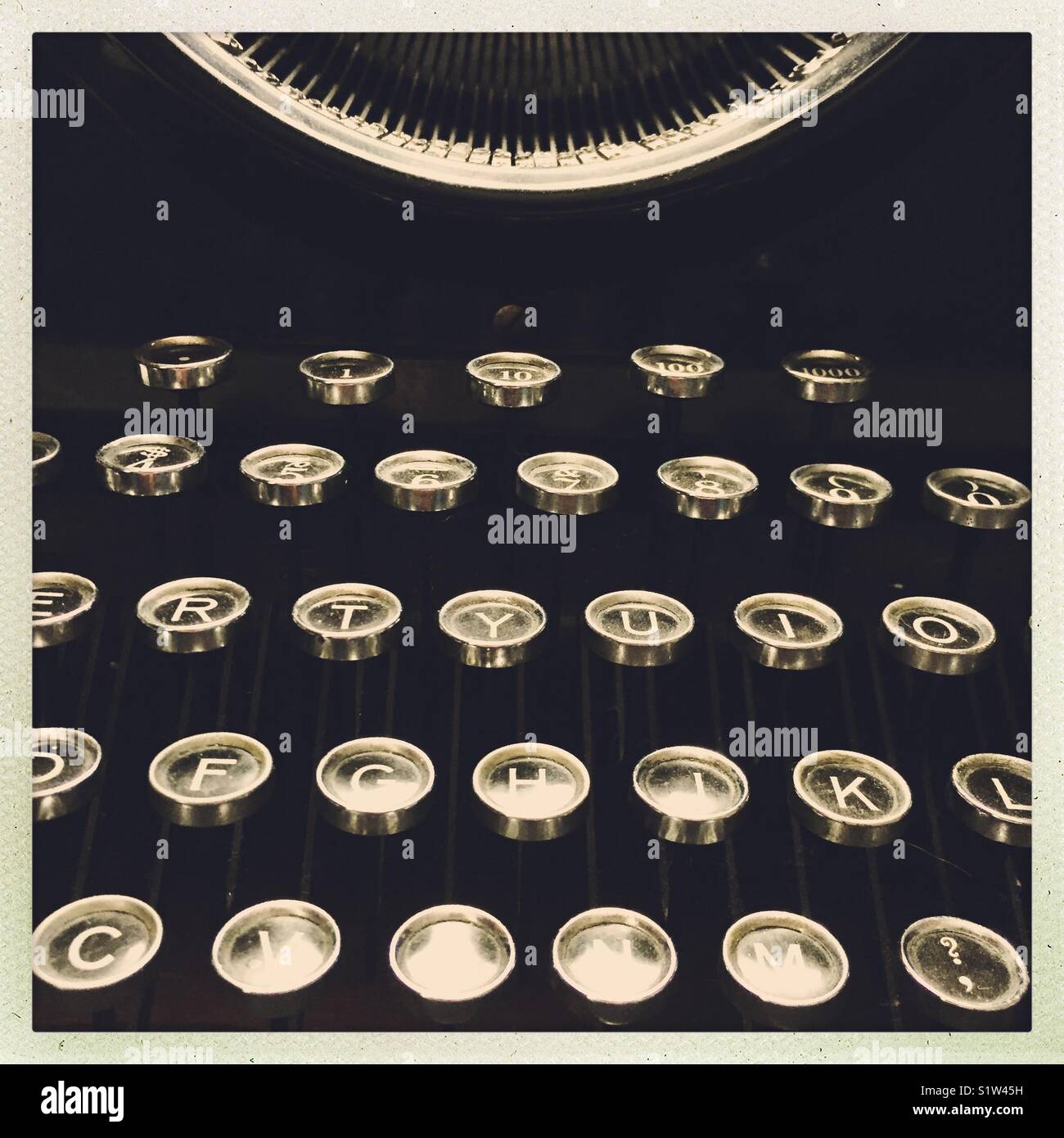 Tasten auf einer alten Schreibmaschine Stockfoto