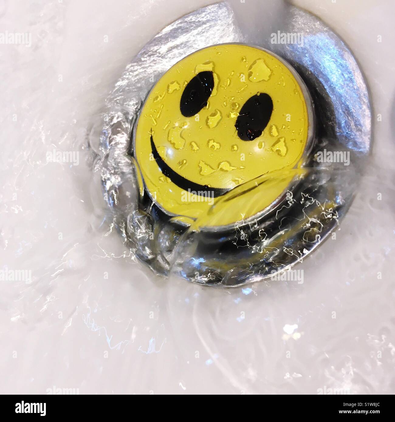 Smiley Waschbecken Stockfoto