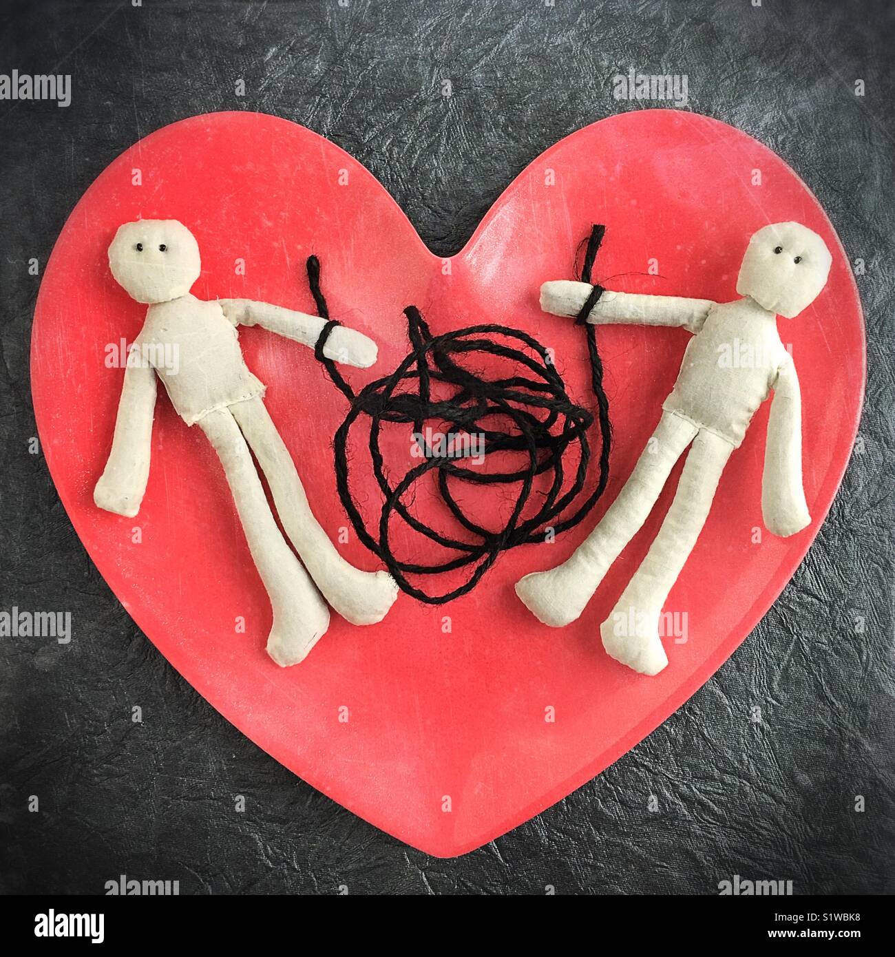 Konzeptionelle dysfunktionale Beziehung. Stockfoto