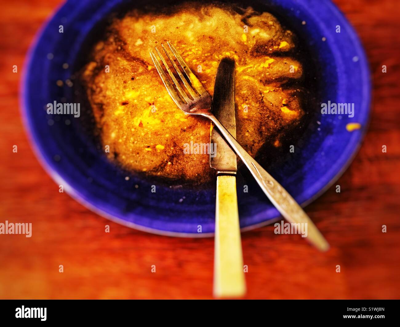 Ende Abendessen - Smartphone-aufgenommenes Stockfoto