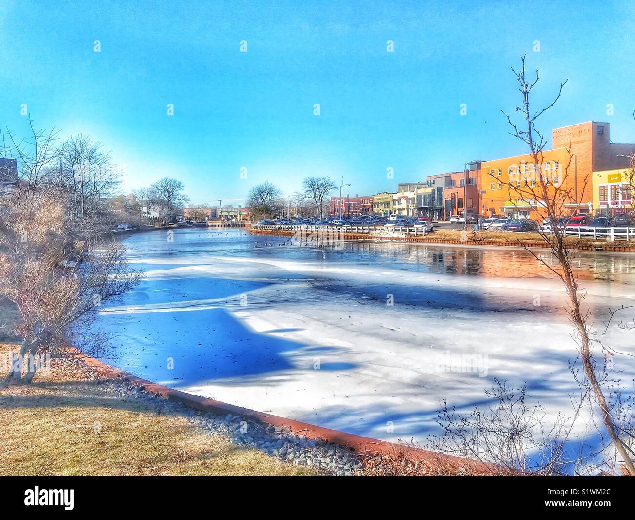 Gefrorene Wesley See in Asbury Park Jersey Shore Stockfoto