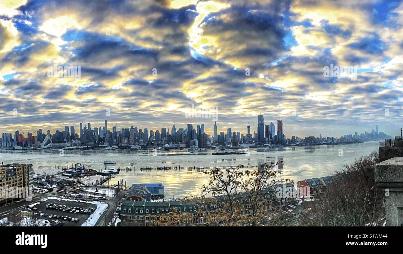 Panorama Blick auf New York City winter Blick Stockfoto