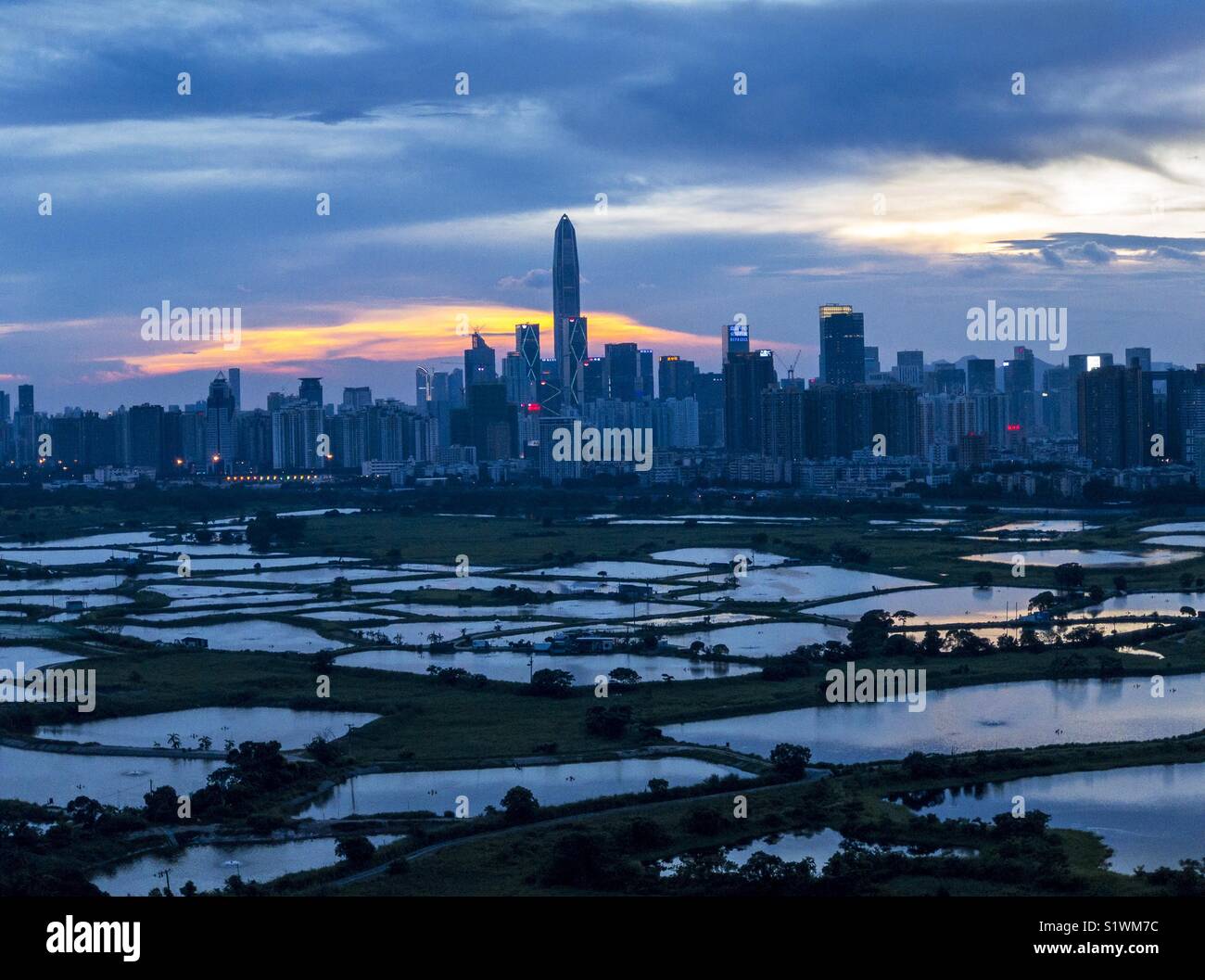 Ma Tso Lungenkrebs bei Sonnenuntergang, Hong Kong Stockfoto