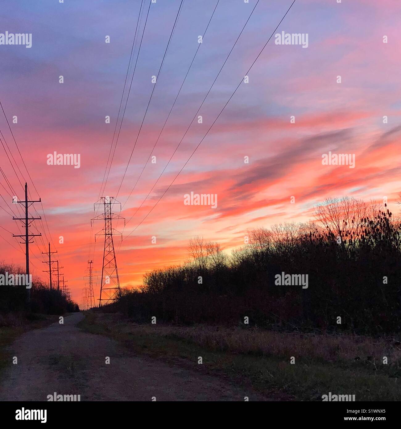 Sonnenaufgang in Gurnee, Illinois Stockfoto