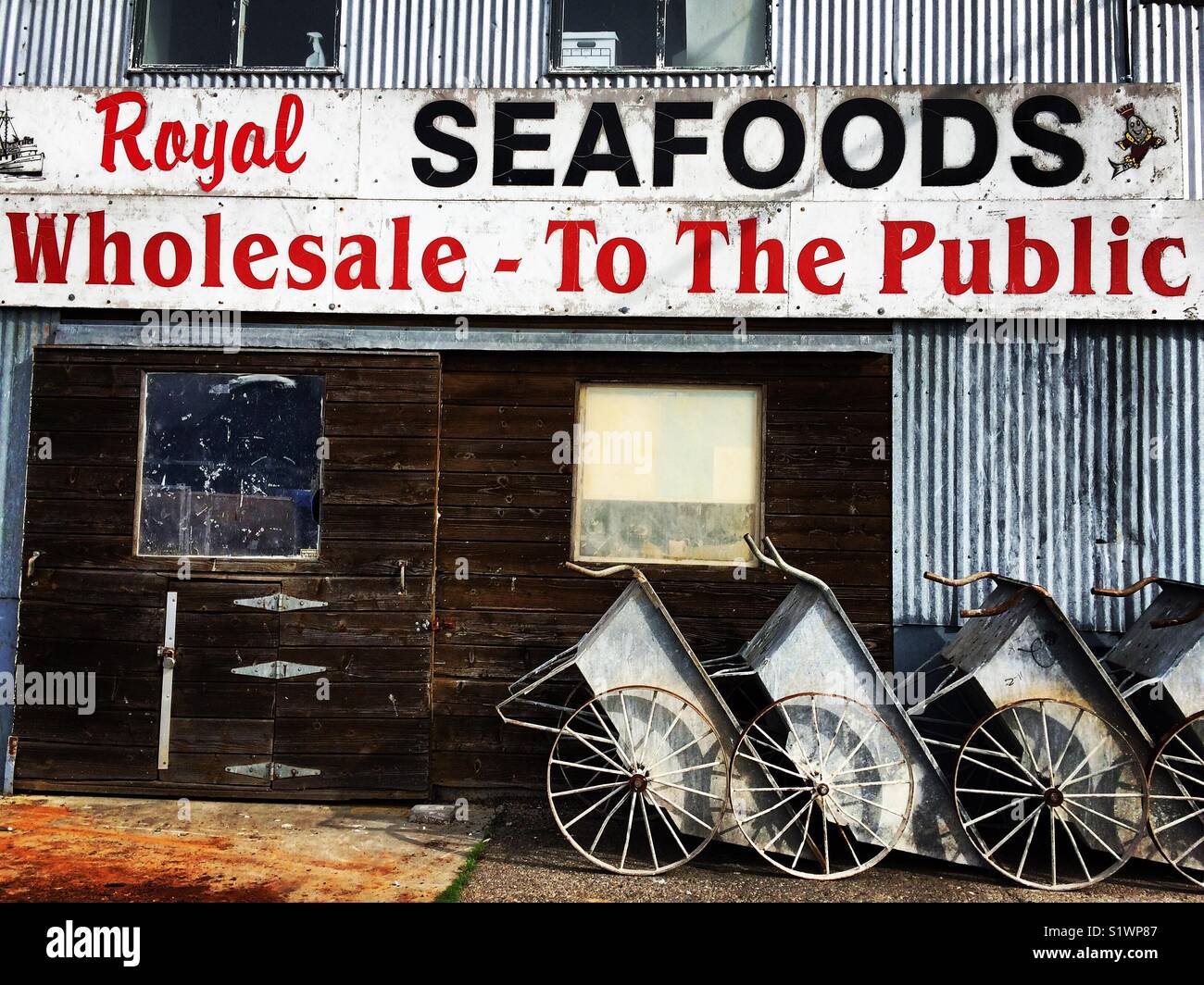 Royal Seafoods, Monterey Municipal Wharf 2, Monterey, Kalifornien Stockfoto
