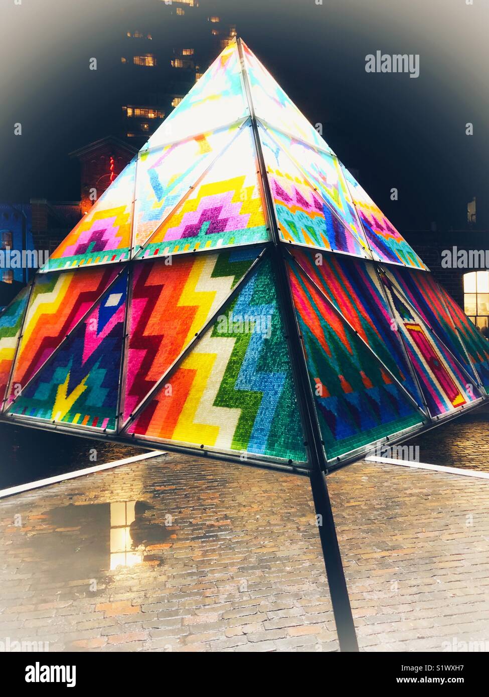 Ein buntes Licht Installation aus Gummibärchen. Stockfoto Ein buntes Licht Installation aus Gummibärchen. Stockfoto