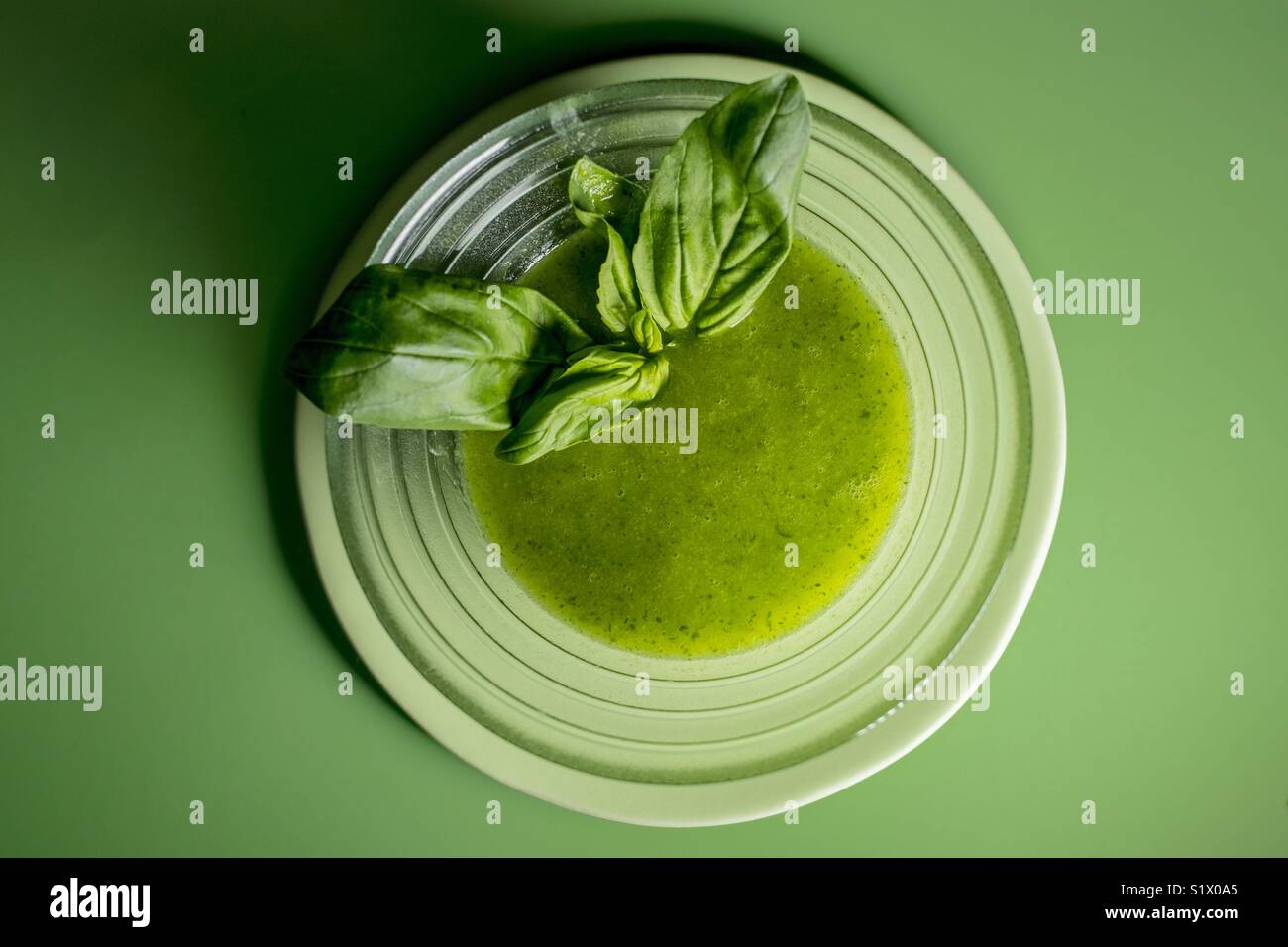 Grün einfarbig - Suppe Stockfoto