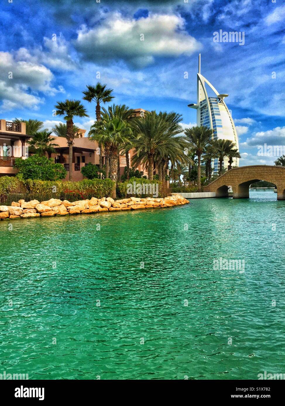 Madinat Jumeirah, Burj Al Arab Dubai Stockfotografie Alamy
