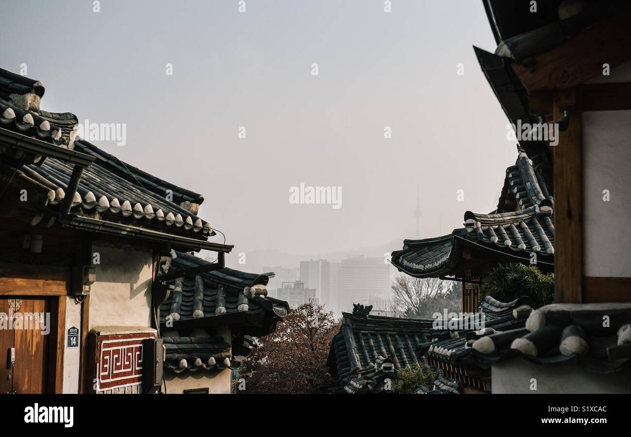 Hanok Dorf in Seoul, Südkorea Stockfoto