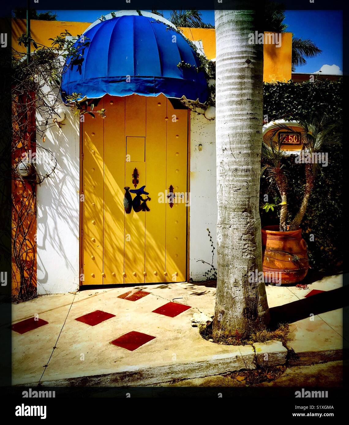 Die charmante vorderen Eingang zu einem Wohnhaus in Ajijic, Mexiko. Stockfoto