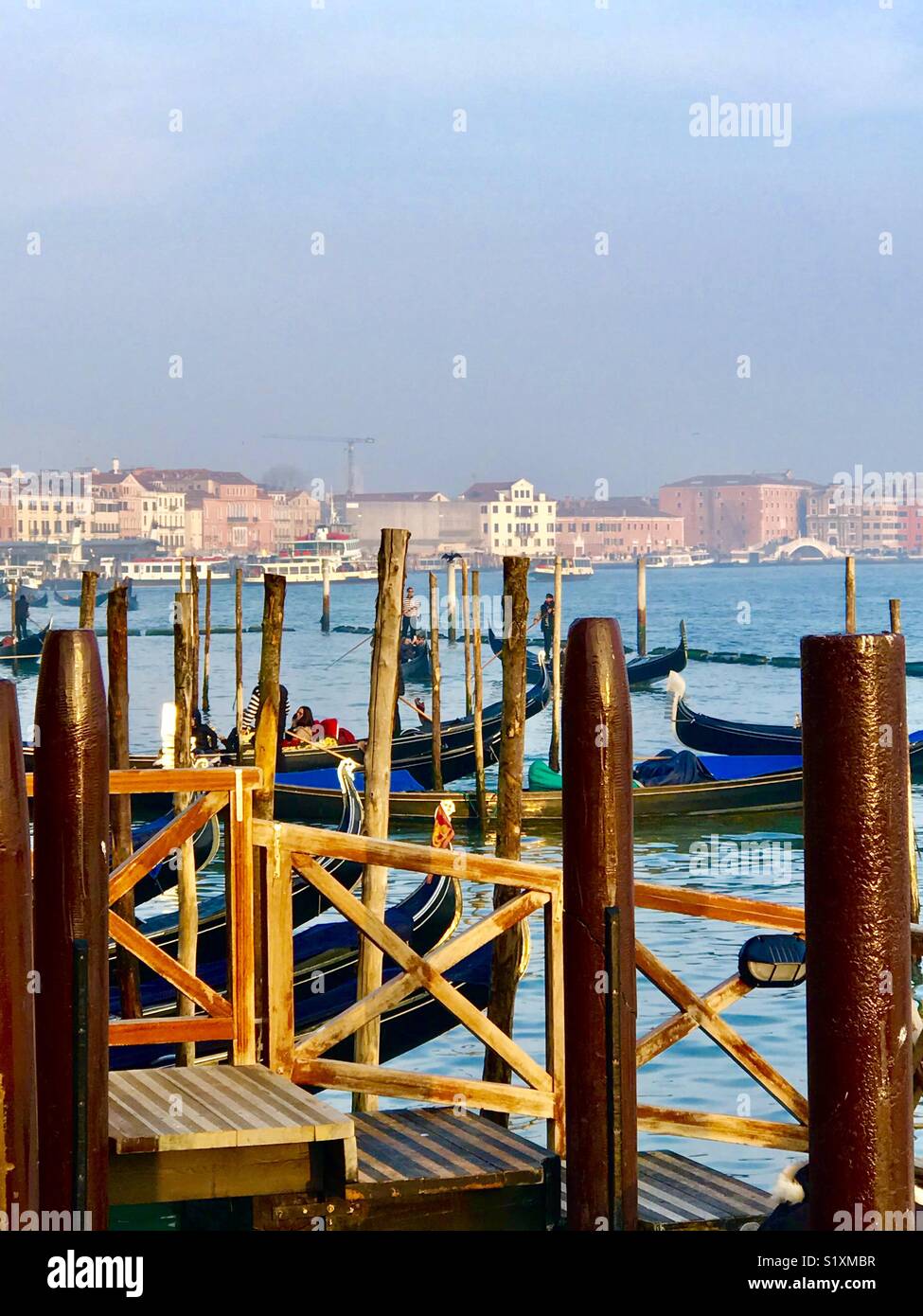 San Marco pier Venedig an einem sonnigen Tag Stockfoto