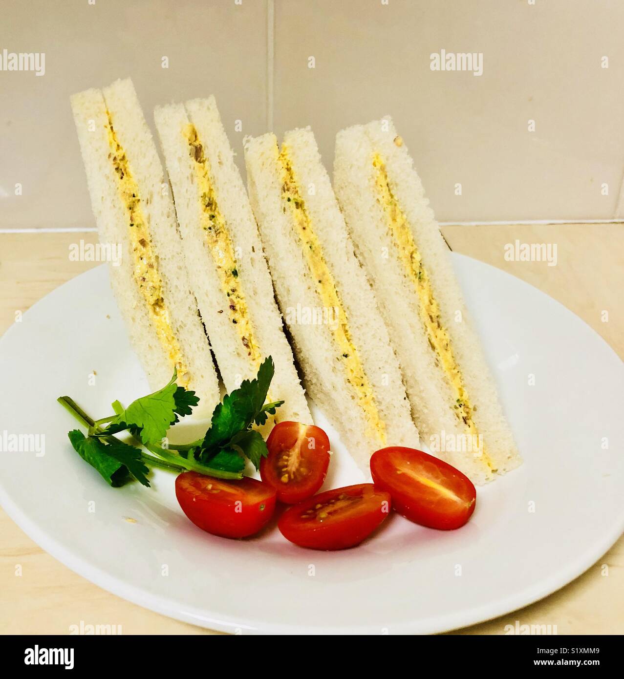 Einfaches Frühstück Sandwiches Stockfoto