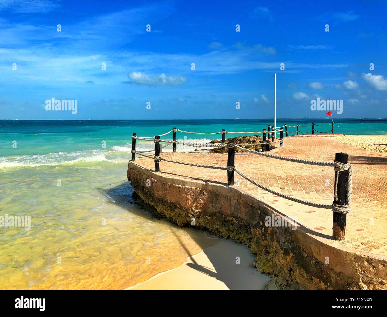 Alte Pier in Cancun, Yucatan, Mexiko Stockfoto