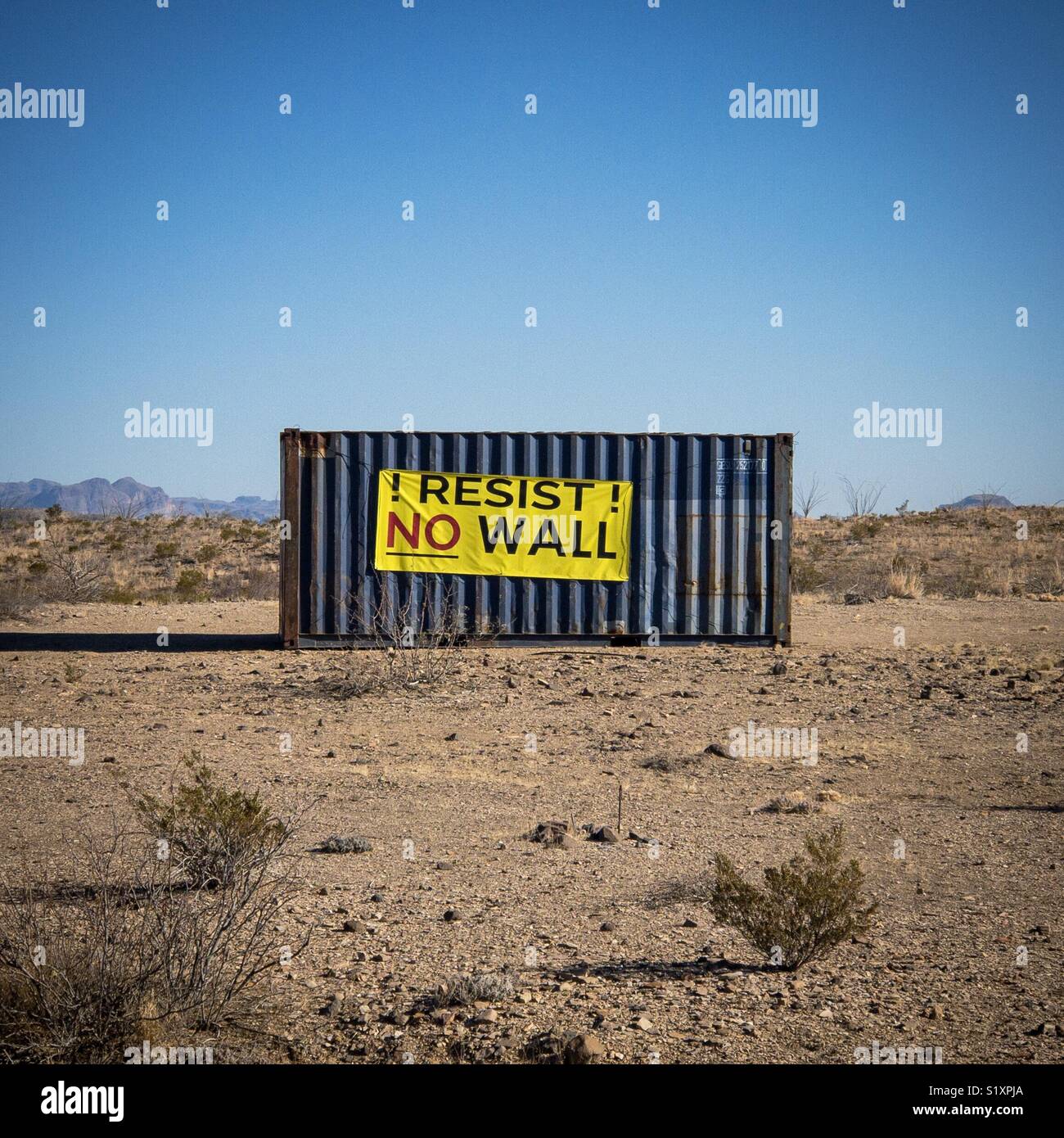 Keine Wand anmelden Terlingua, Texas Stockfoto