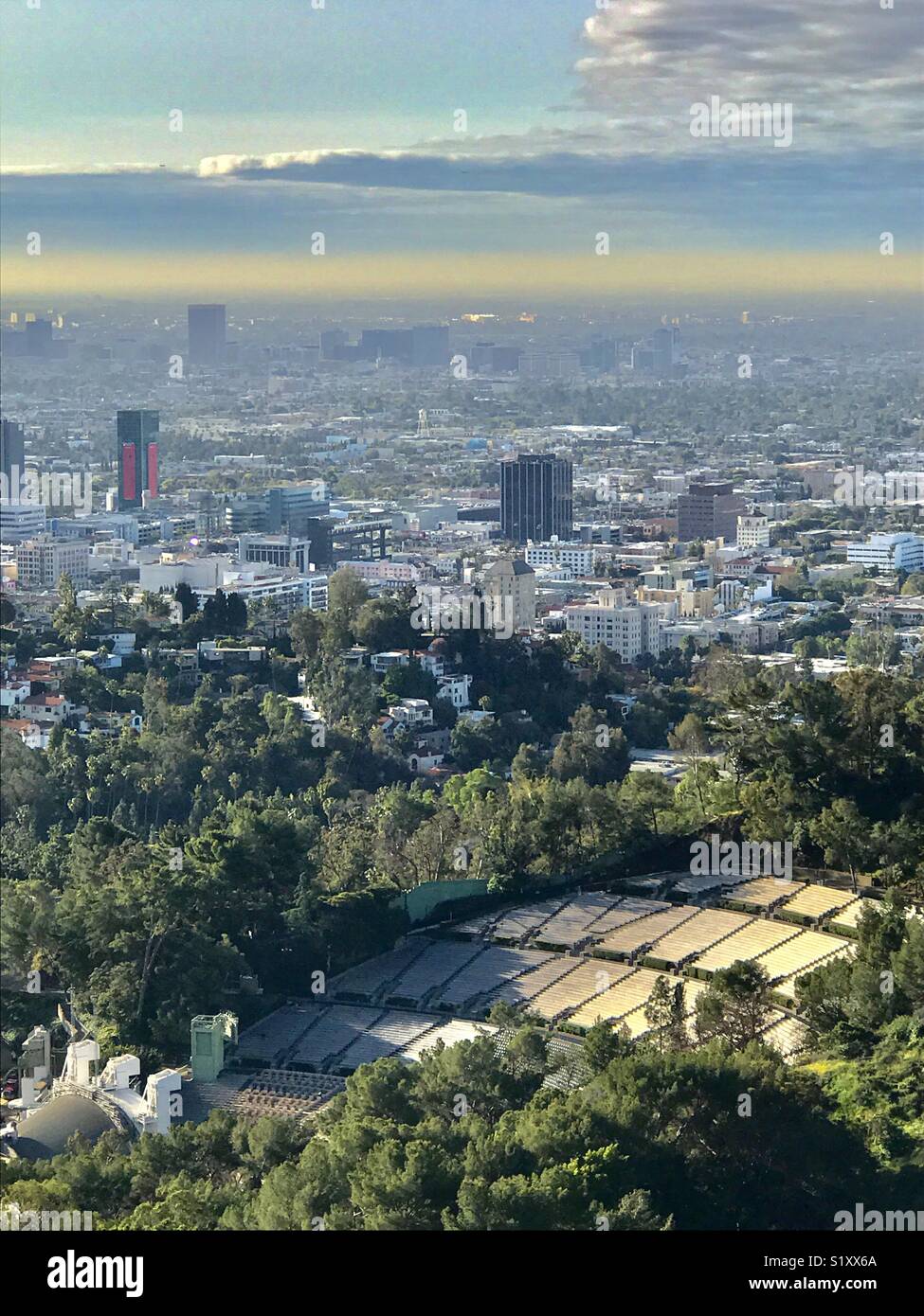 Mit Blick auf die Hollywood Bowl Stockfoto