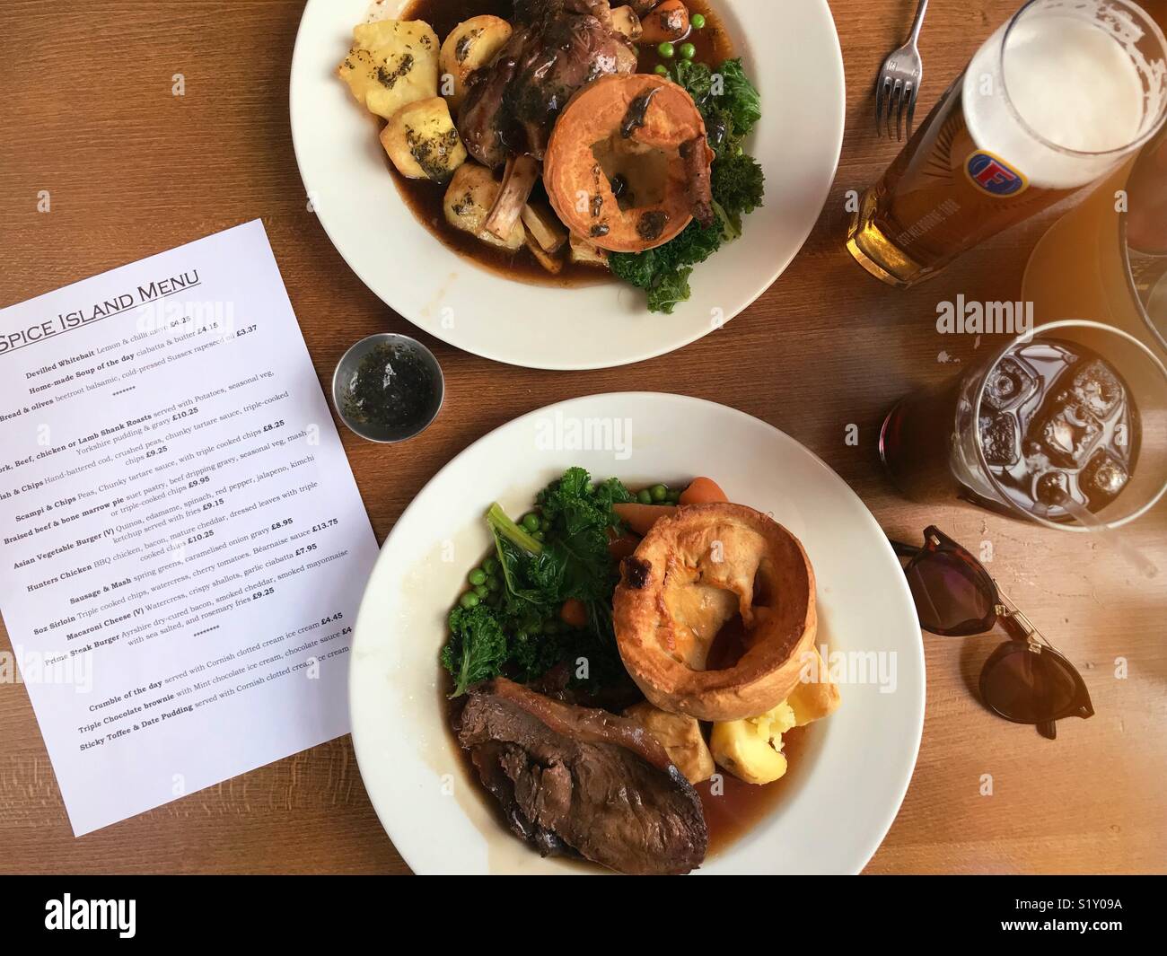 Traditionellen Sonntagsbraten Abendessen Stockfoto