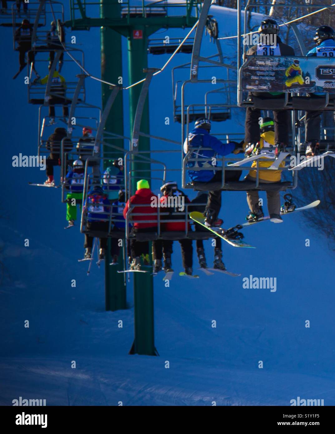 Skilift Stuhl Stockfoto