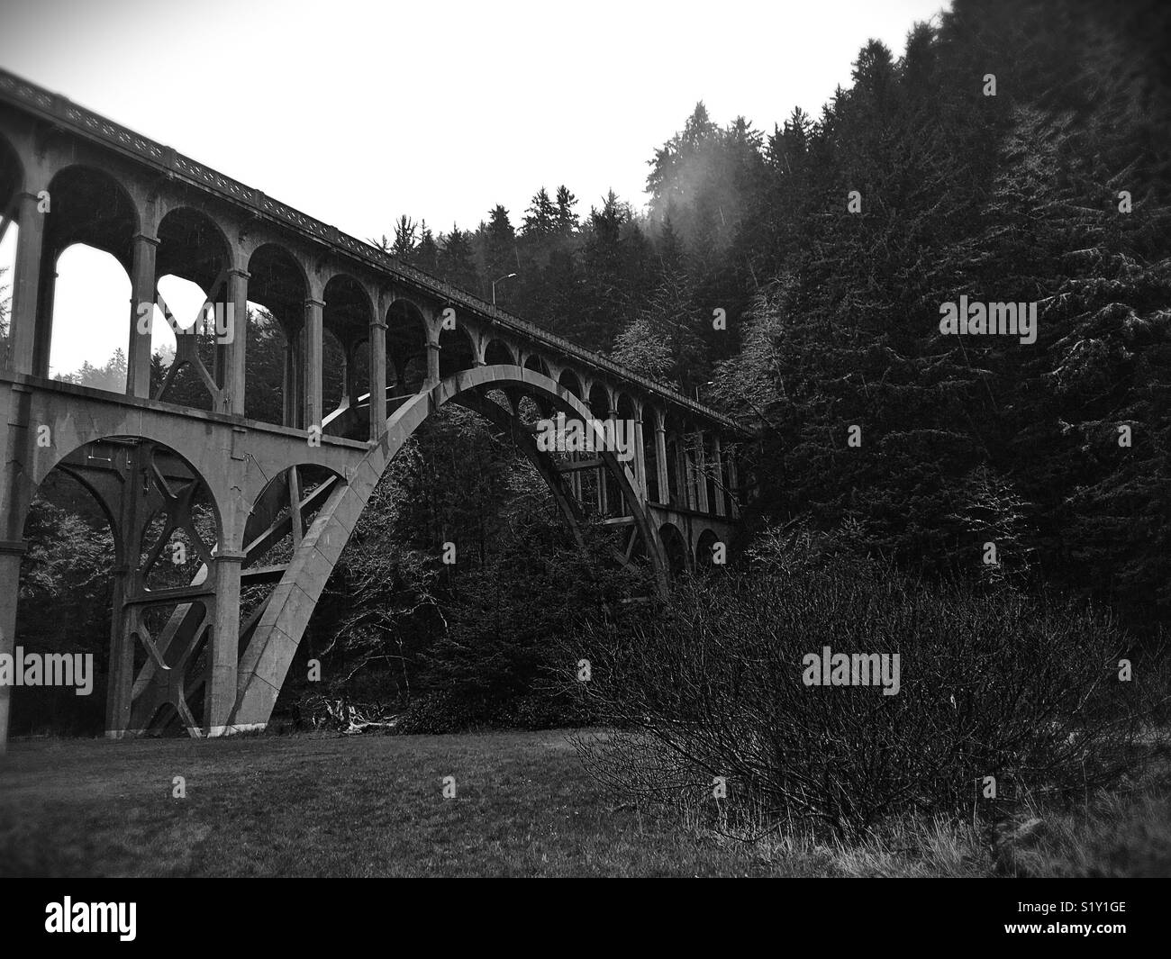Kap Creek Bridge in Florenz, Oregon, USA. Stockfoto