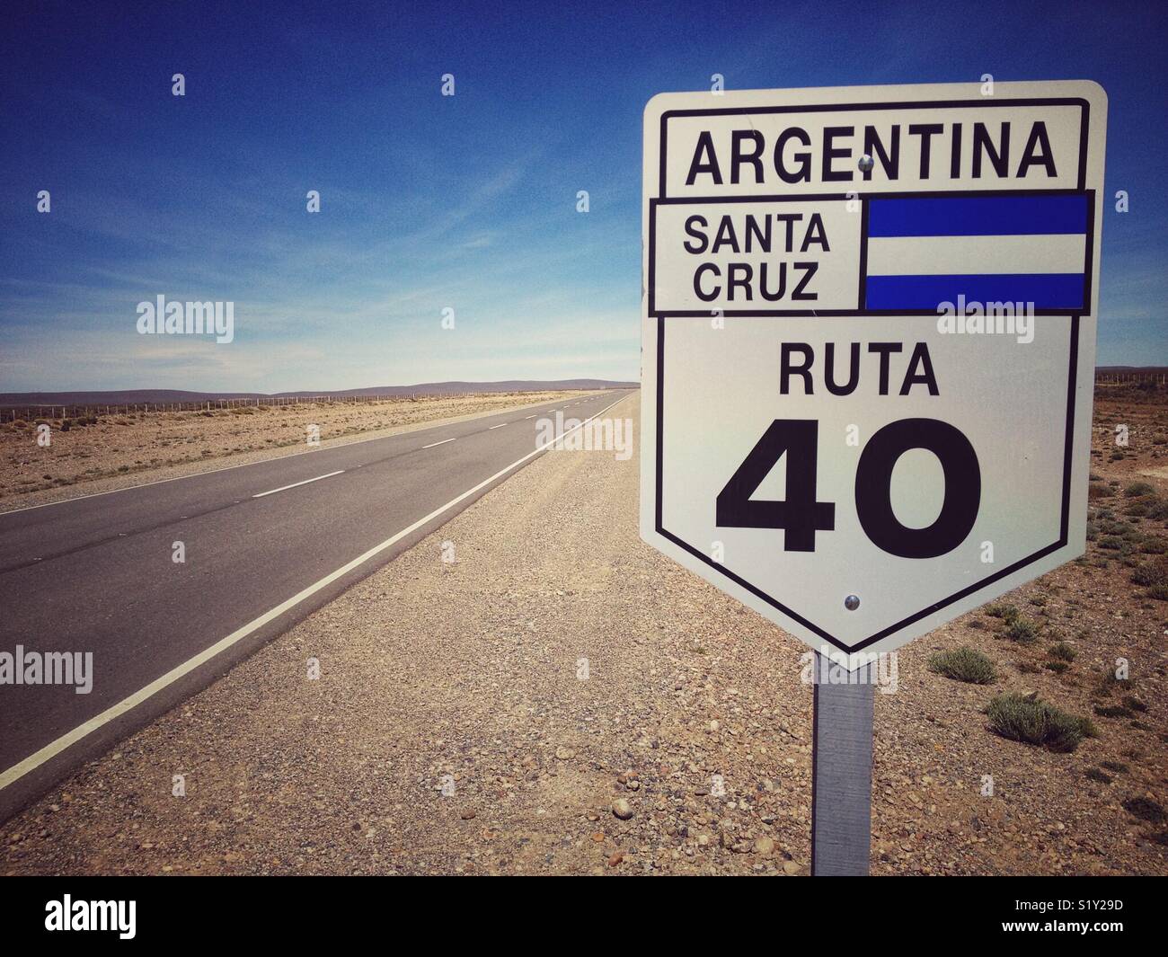 Endlose Ruta 40 in Argentinien Stockfoto