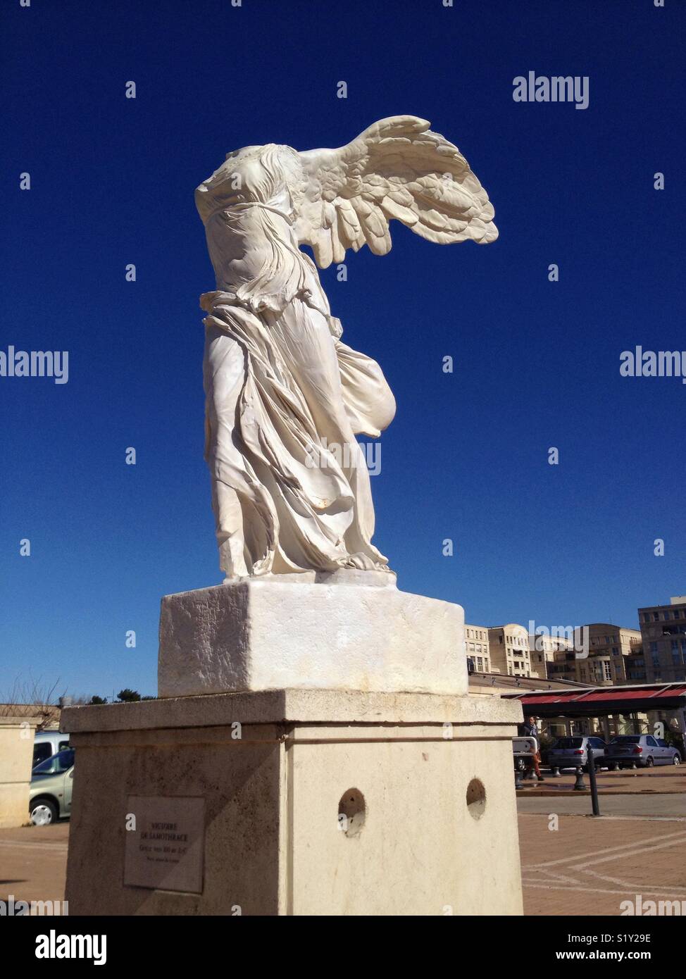 Skulptur der Sieg von Samothrake, Antigone, Montpellier Frankreich Stockfoto