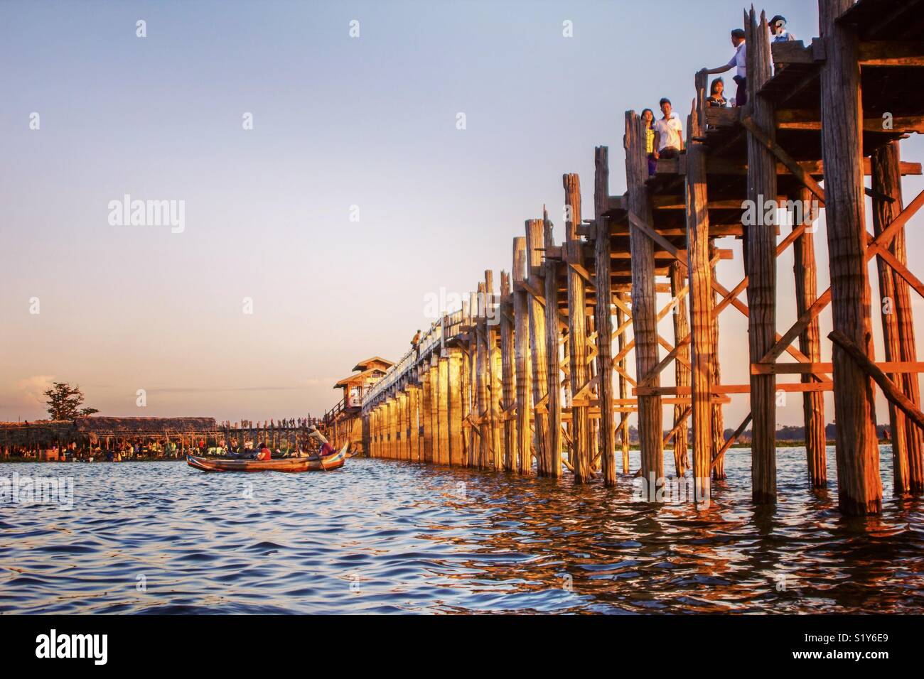 U Bein Brücke, Amarapura, Myanmar Stockfoto