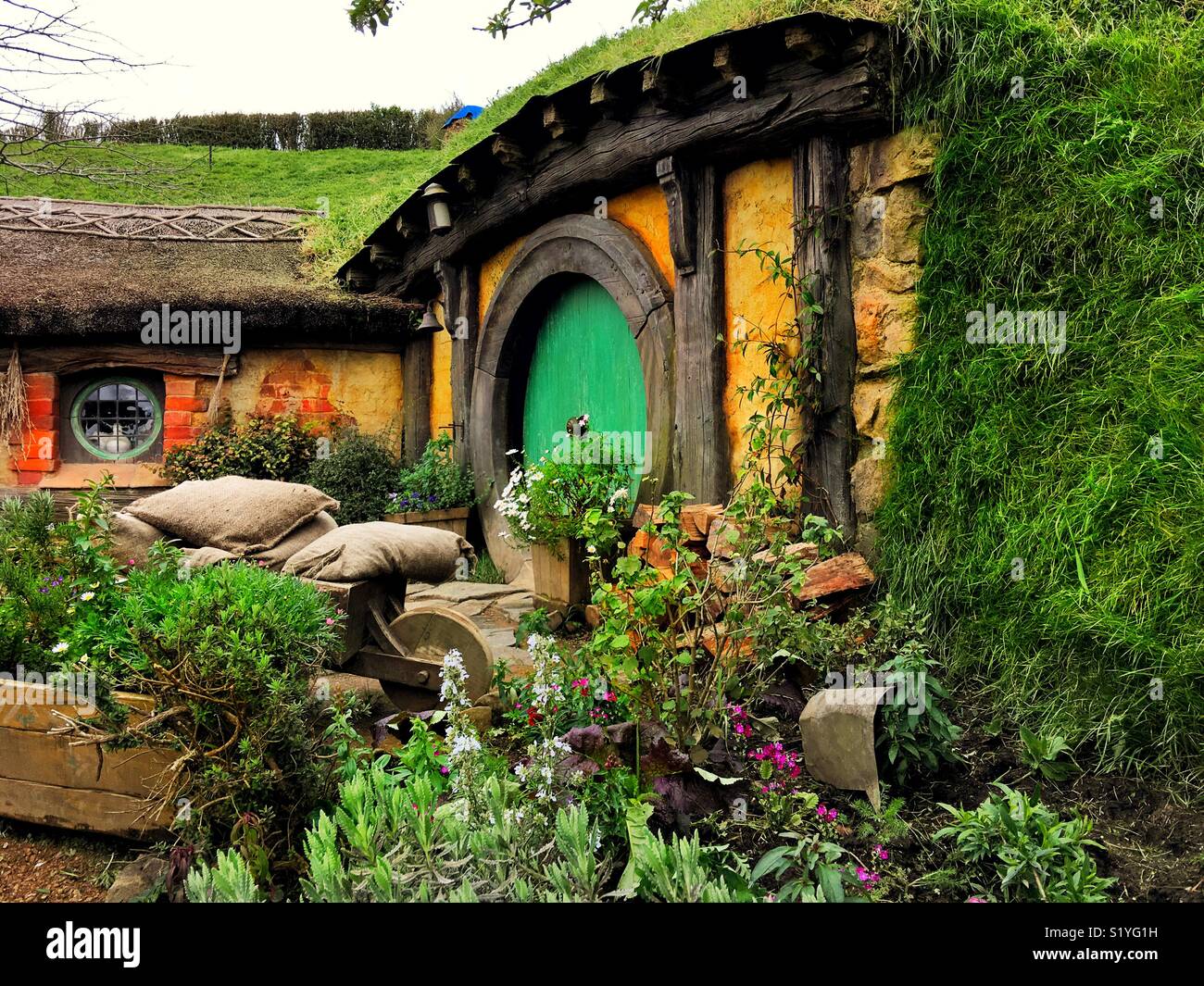 Hobbiton Haus Stockfoto