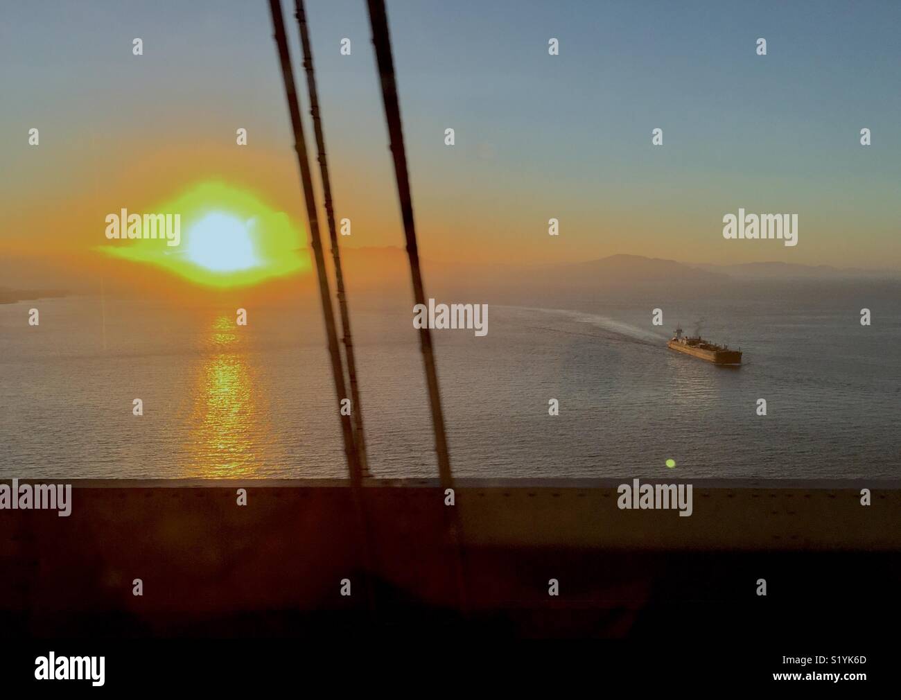 Barge auf die San Francisco Bay. Stockfoto