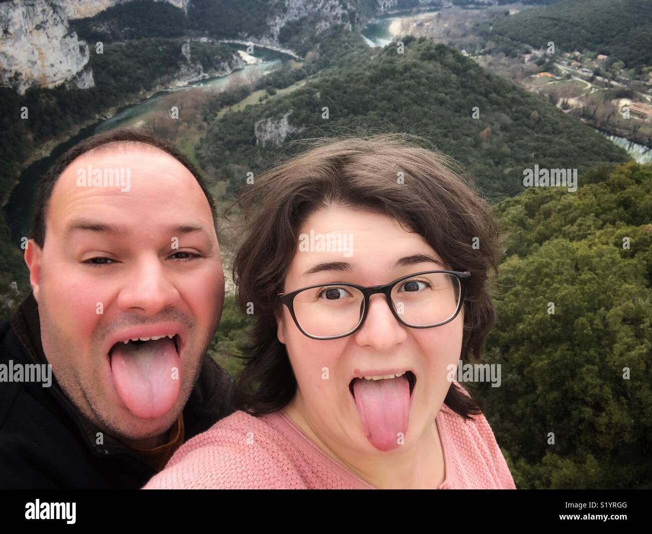 Paar lustige Selfie portrait Stockfoto