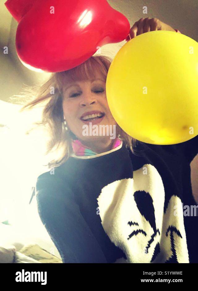 Ich Wie Luftballons und genießen Sie die Farben und mehr! - Smartphone-aufgenommenes Stockfoto