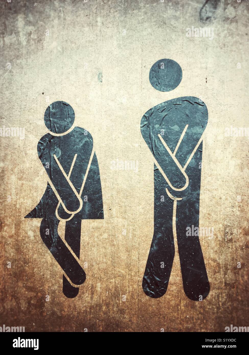 WC-Symbole - Smartphone-aufgenommenes Stockfoto