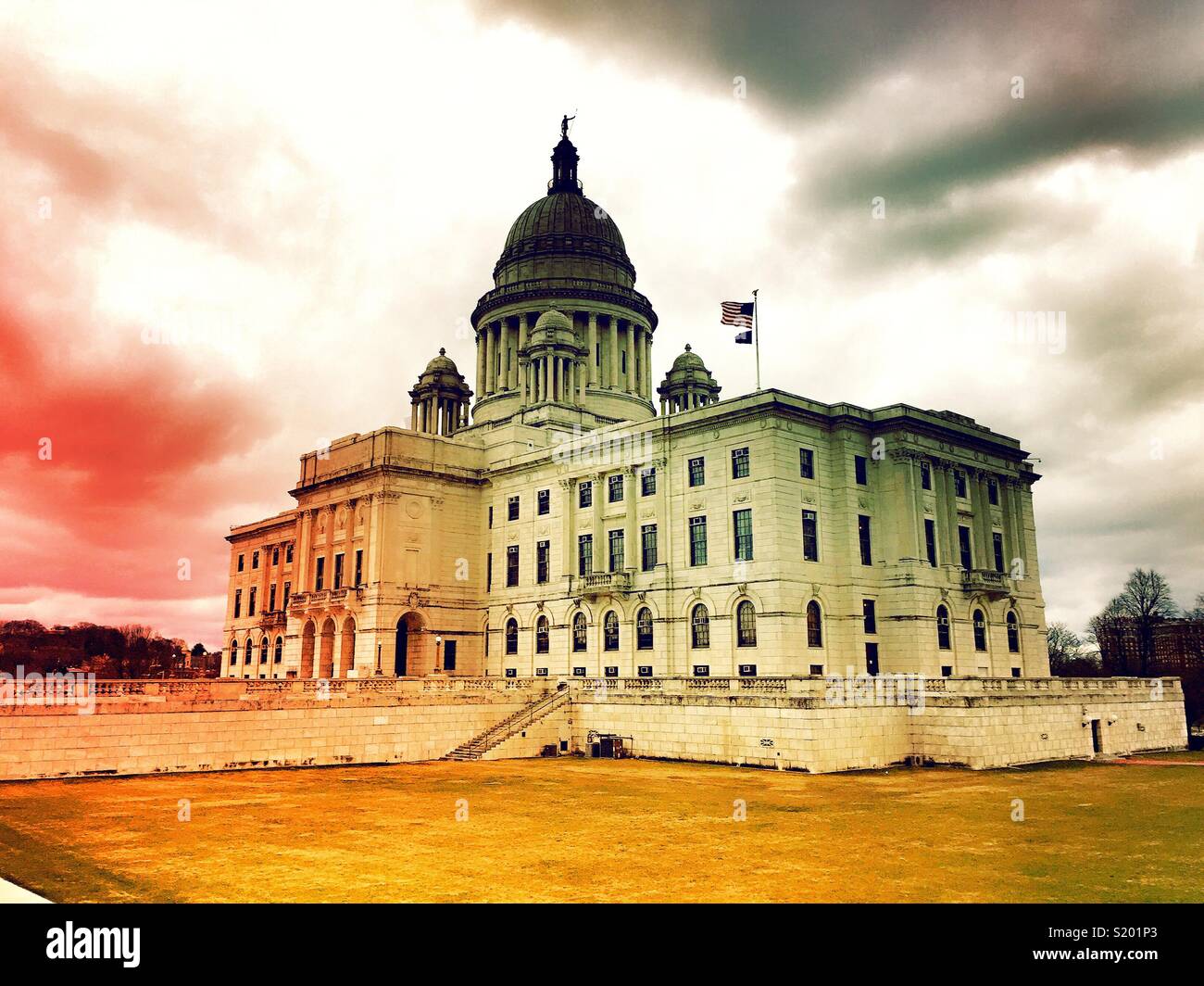 Das Rhode Island State Capitol und Begründung, Providence, Rhode Island, USA Stockfoto