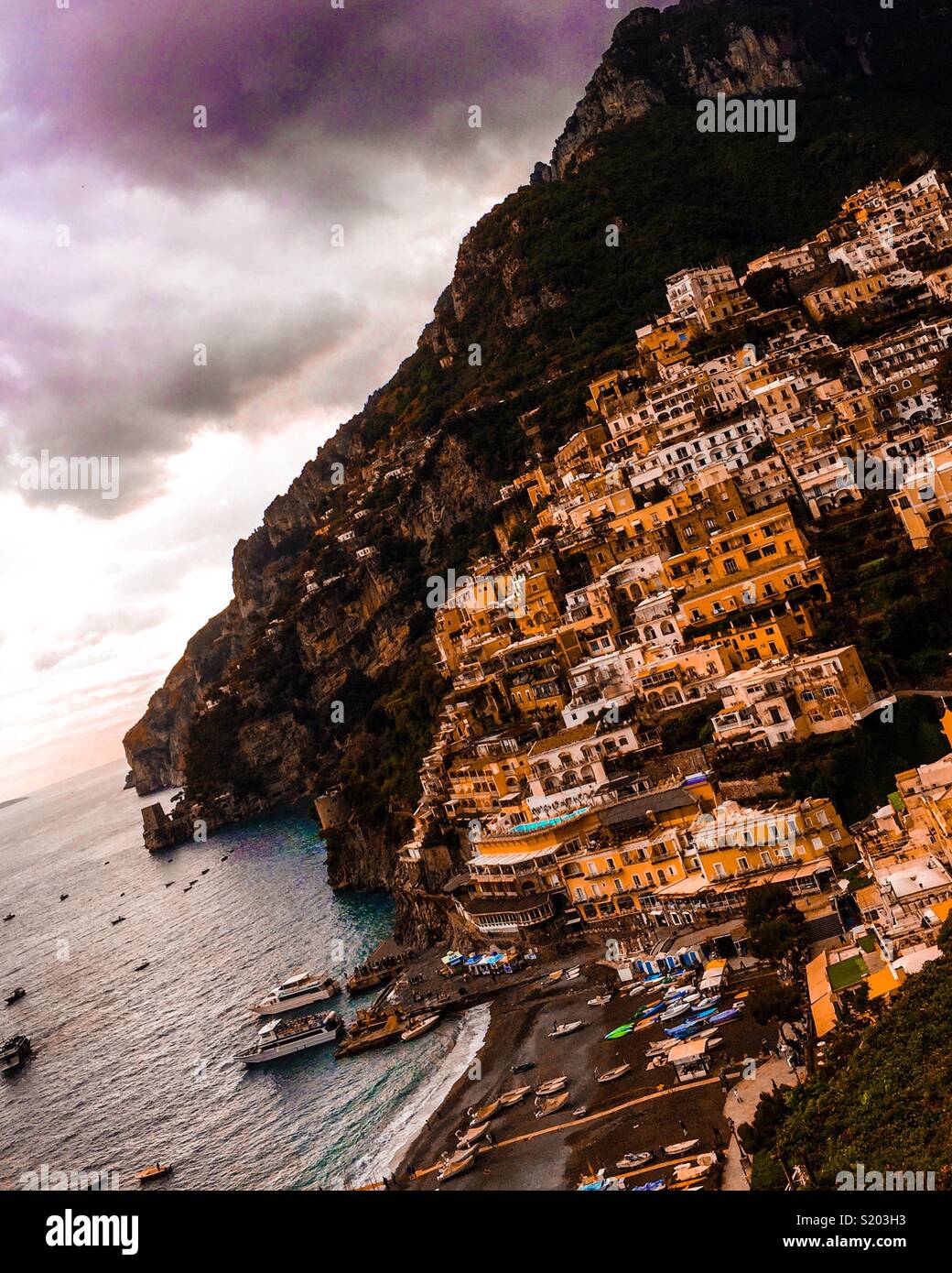 Positano, Italien - Smartphone-aufgenommenes Stockfoto