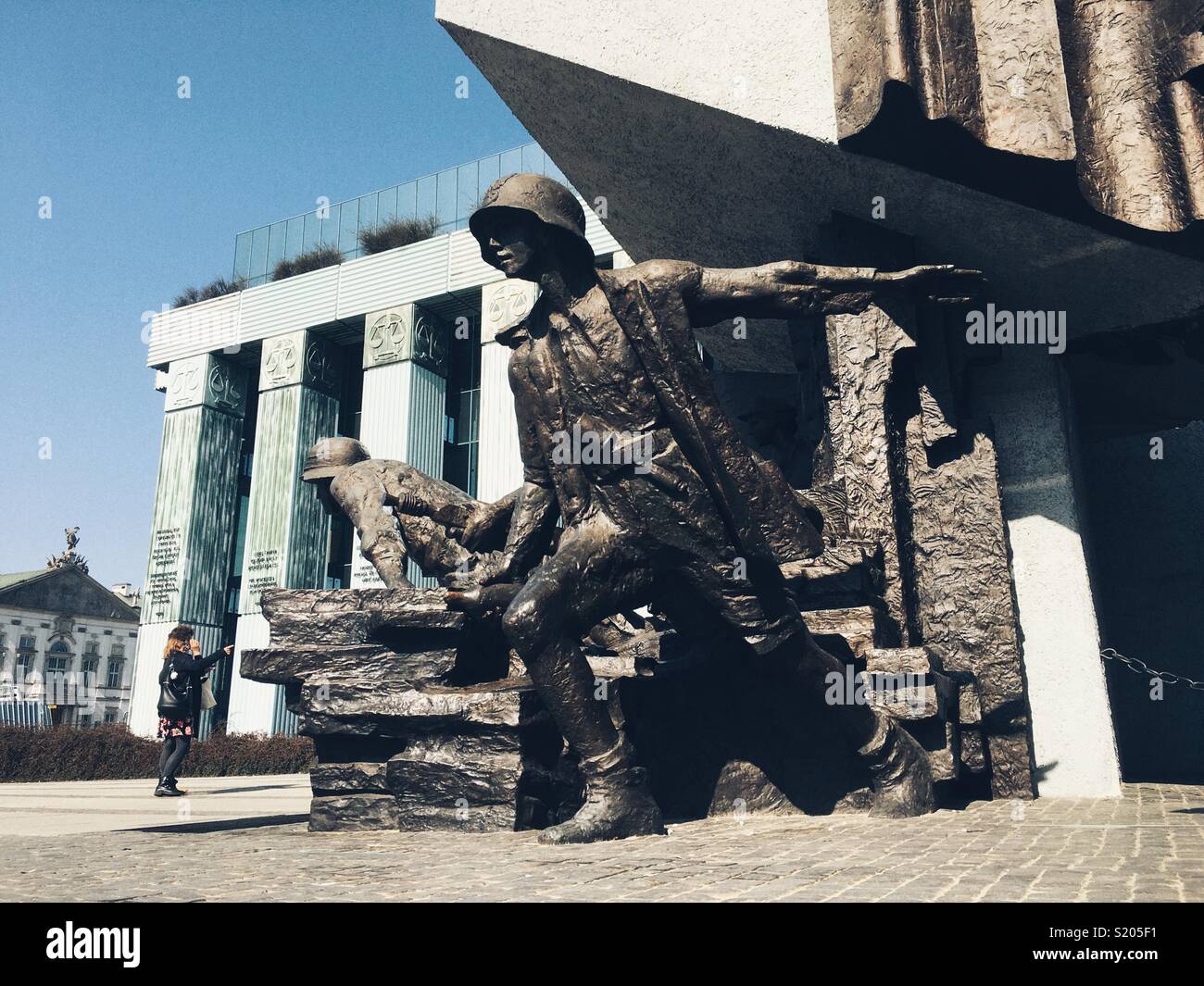 Warschau Polen das Denkmal für den Warschauer Aufstand 1944 - Smartphone-aufgenommenes Stockfoto