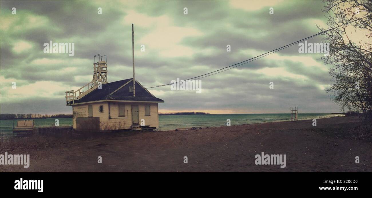 Life guard Station an der Kirsche Strand, Toronto, Ontario, Kanada Stockfoto