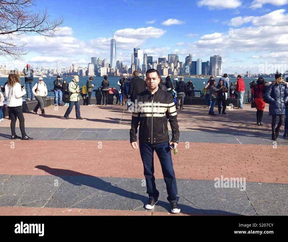 Un-bello Día de la estatua de la libertad New York Stockfoto