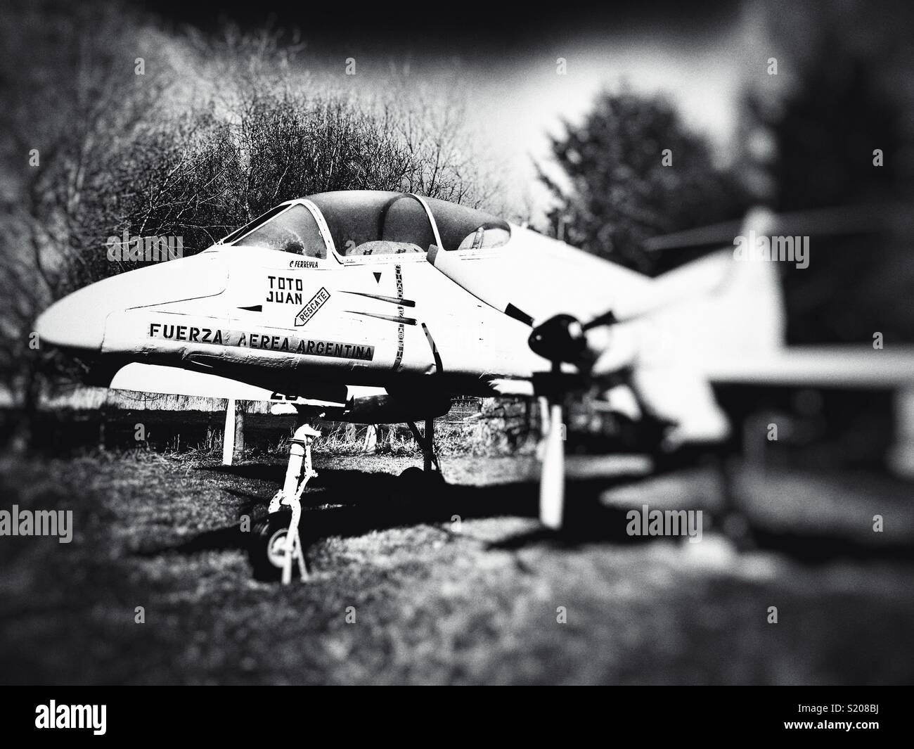 Argentinischen Luftwaffe Pucara - Smartphone-aufgenommenes Stockfoto